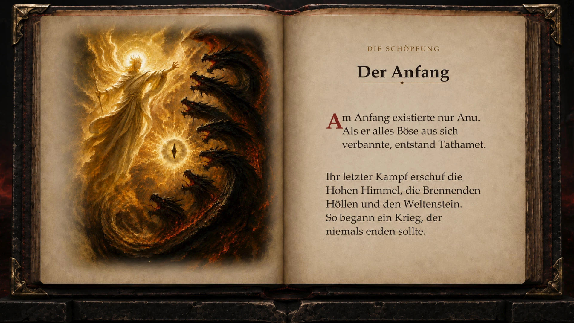 Season-15-Startoverlay von ChaosLady83 im Buchdesign mit der Seite „Der Anfang“